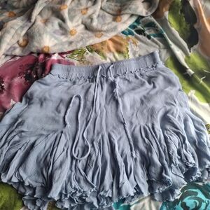 Elegant Sky Blue Midi Skirt